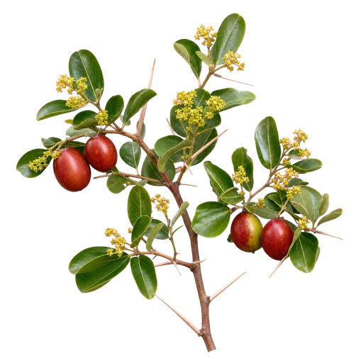 Azufaifo sidr con flores y frutos de Yemen