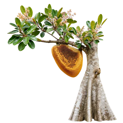Árbol tualang con panal de miel de Malasia
