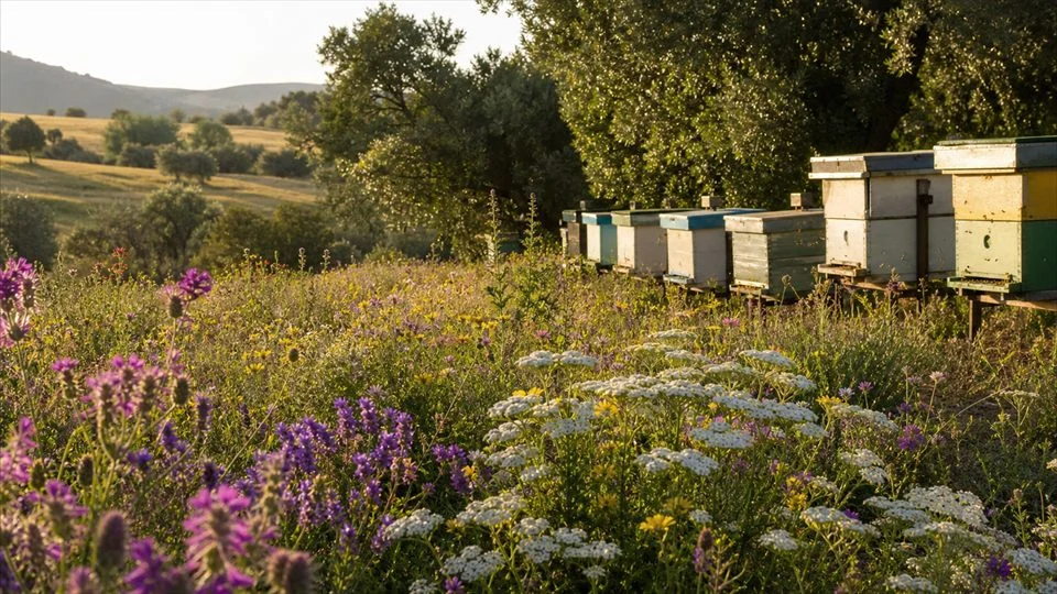 Illustration: unmown flowering margins provide continuous food for bees.